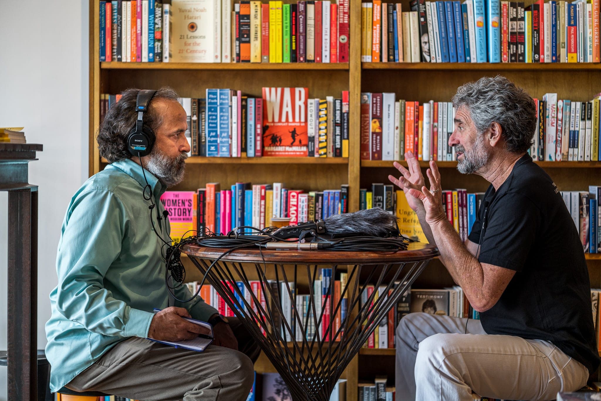 Two people recording an on-camera interview — the kind of project a studio keeps on the record