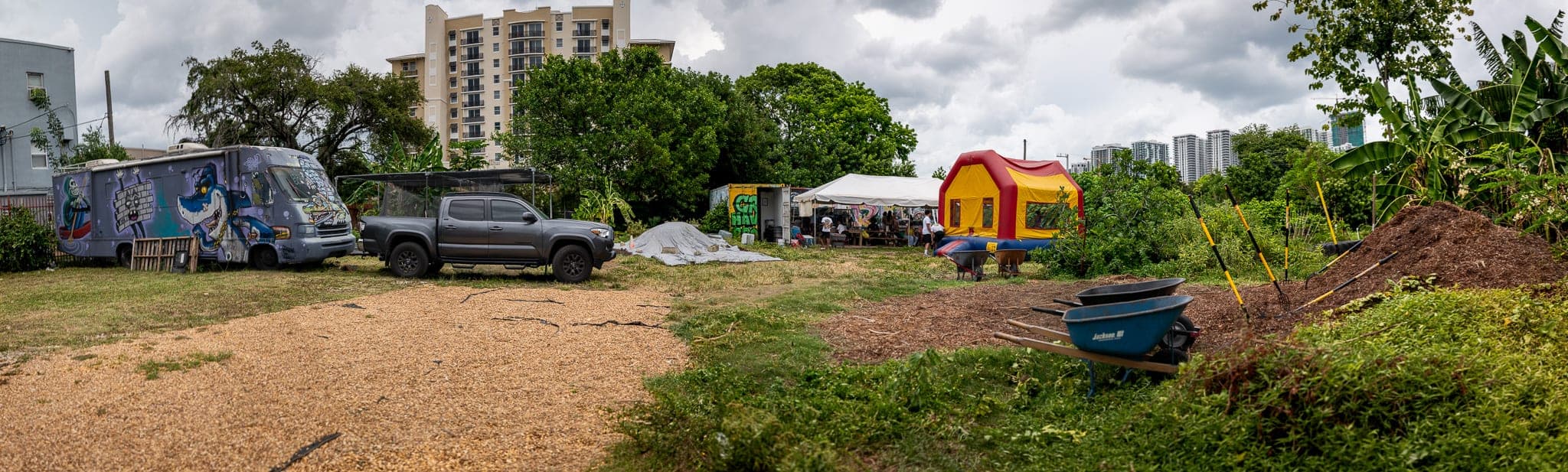 A wide field at dusk — the ground-level work across a foundation's grantee portfolio