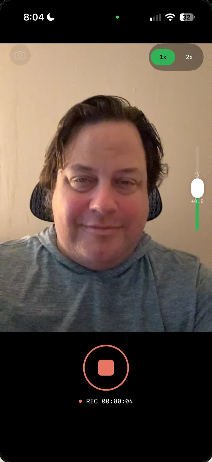 StoryOS Capture on iPhone, recording an interview